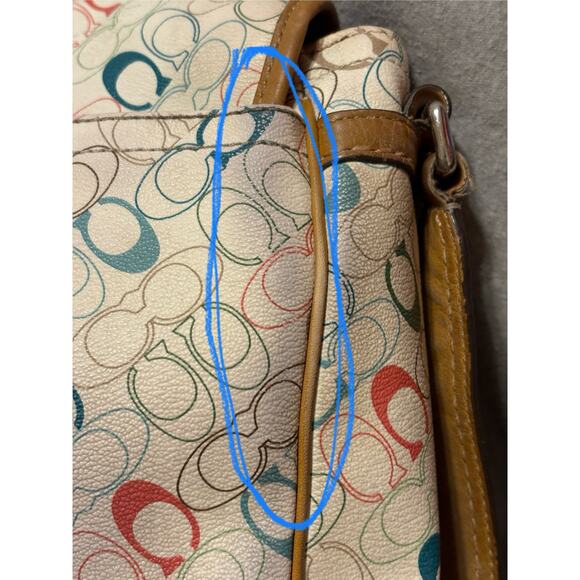 Coach Heritage Signature Messenger Shoulder Bag  F70287 SEE ALL PHOTOS - Picture 4 of 16